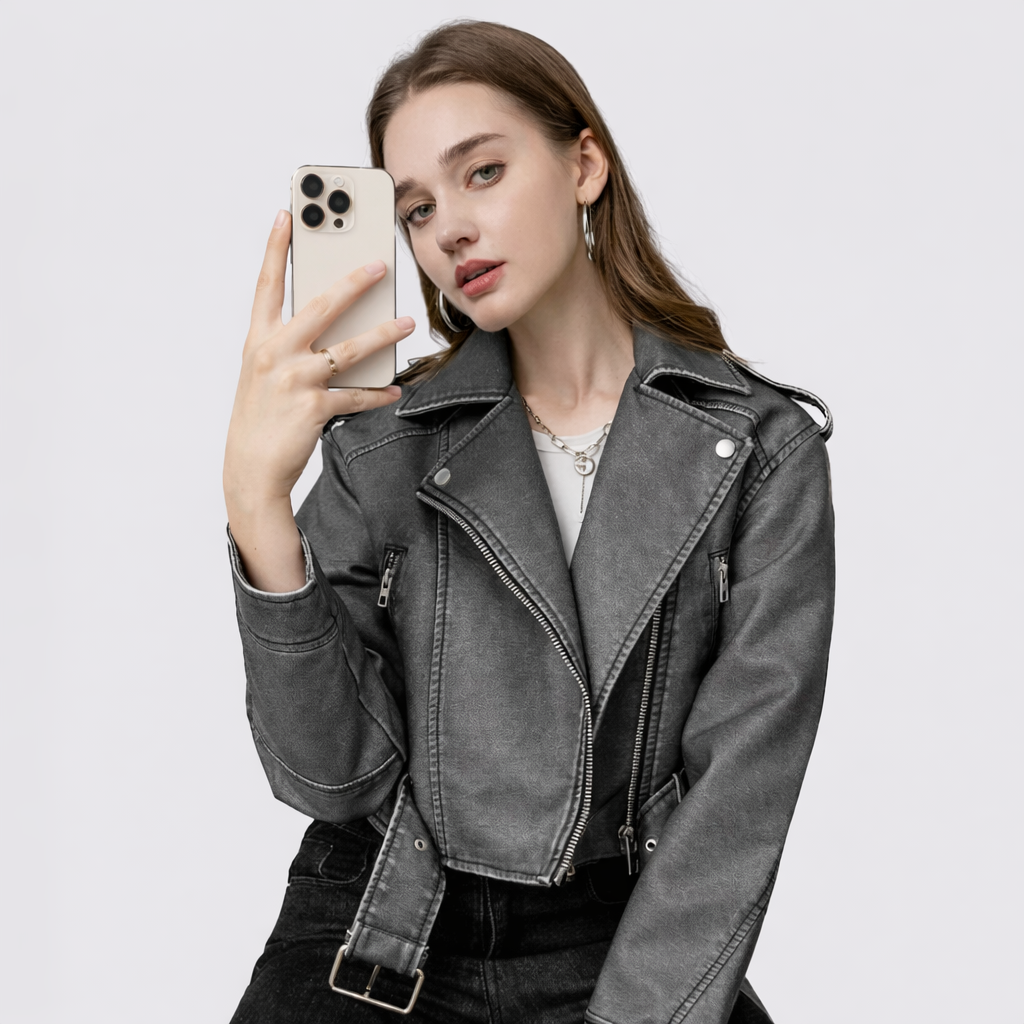 Valerya Leather Jacket Vintage Style