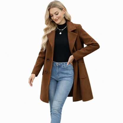 Valerya Wool Blend Mid-Length Coat