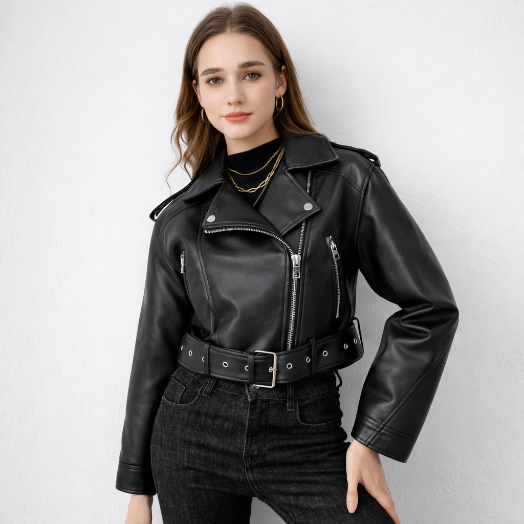 Valerya Leather Jacket Vintage Style