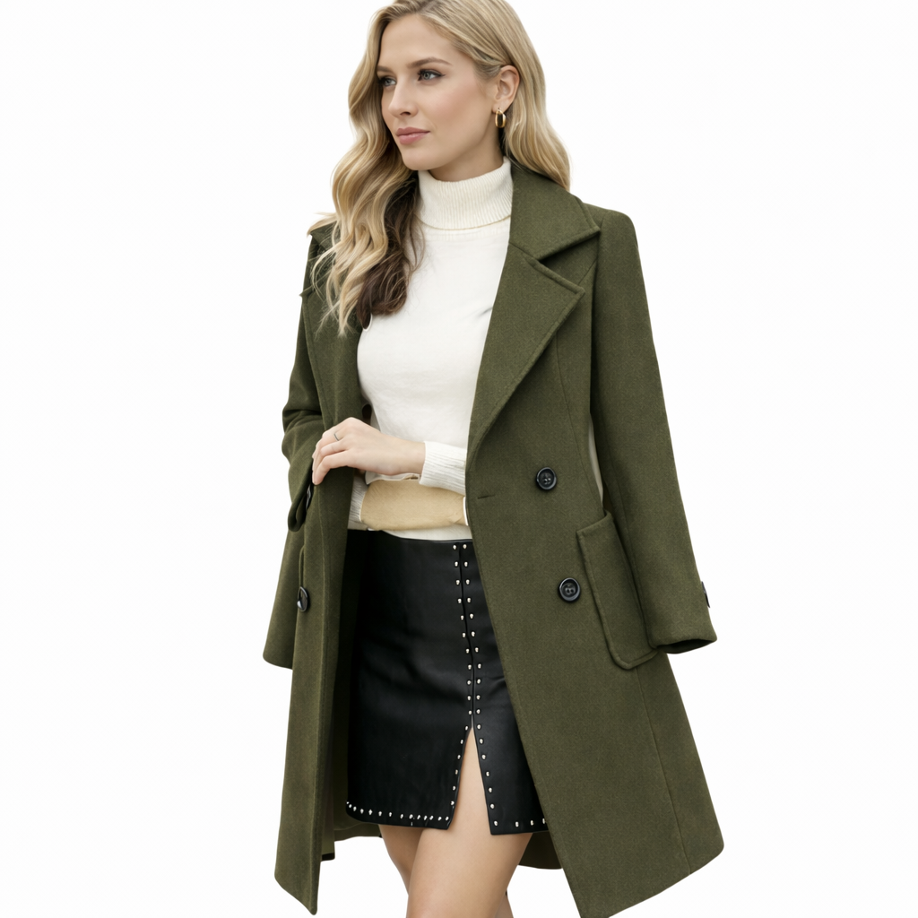 Valerya Wool Blend Mid-Length Coat