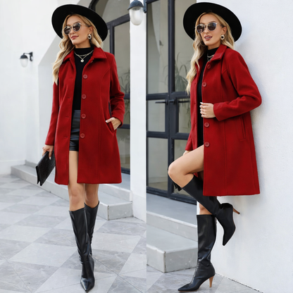 Valerya Wool Blend Mid-Length Coat