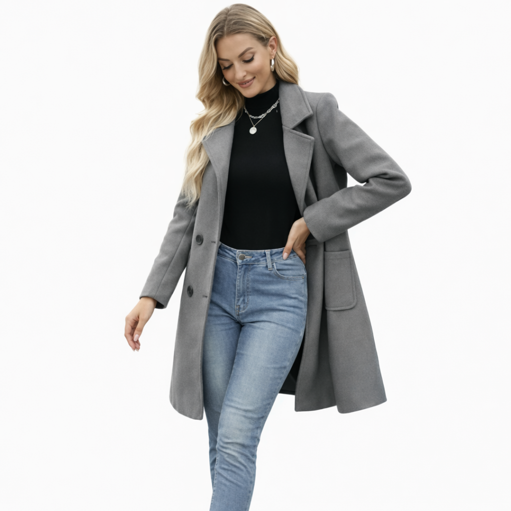 Valerya Wool Blend Mid-Length Coat