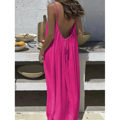 Valerya Riviera Backless Maxi Dress