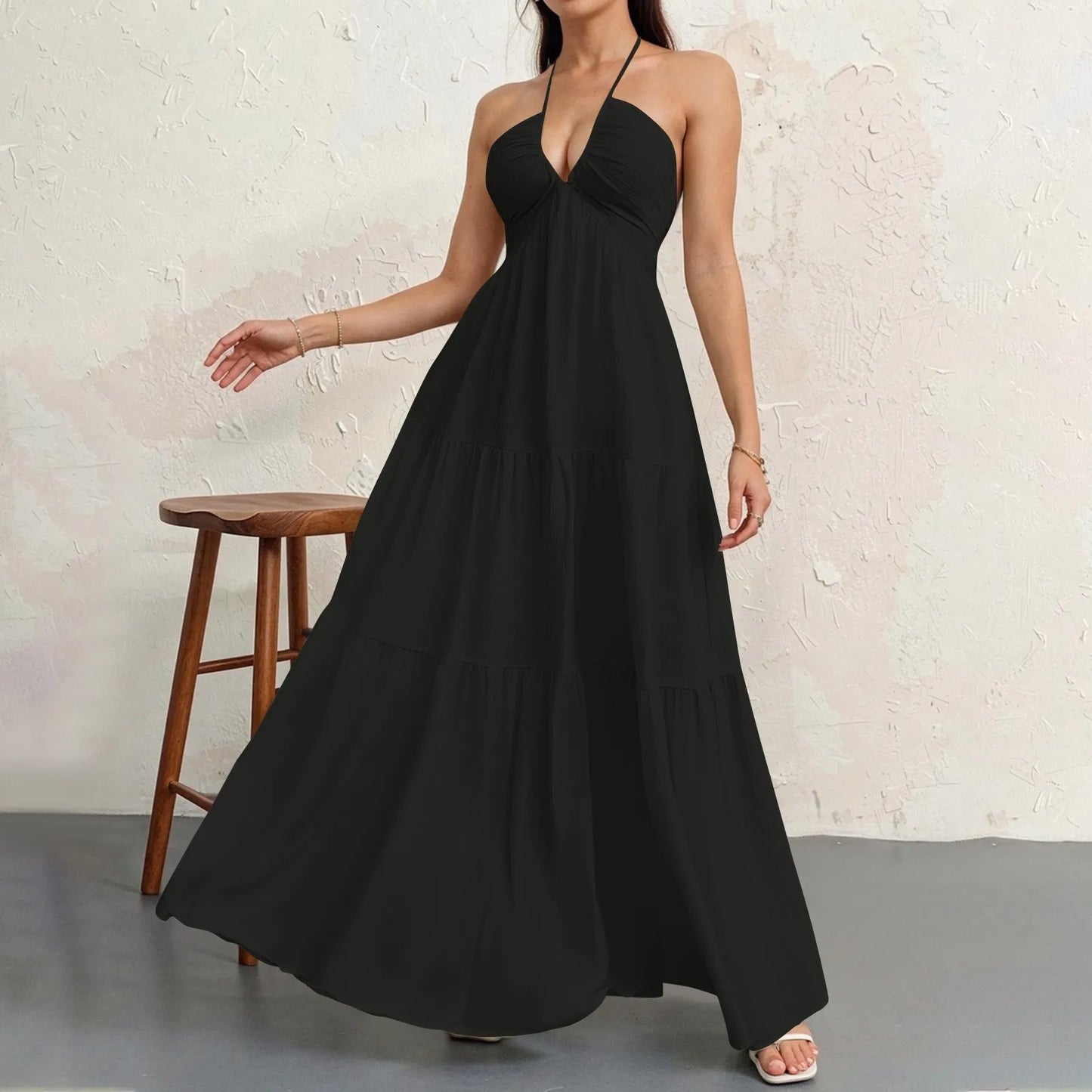 Valerya Serene Pleated Maxi Dress