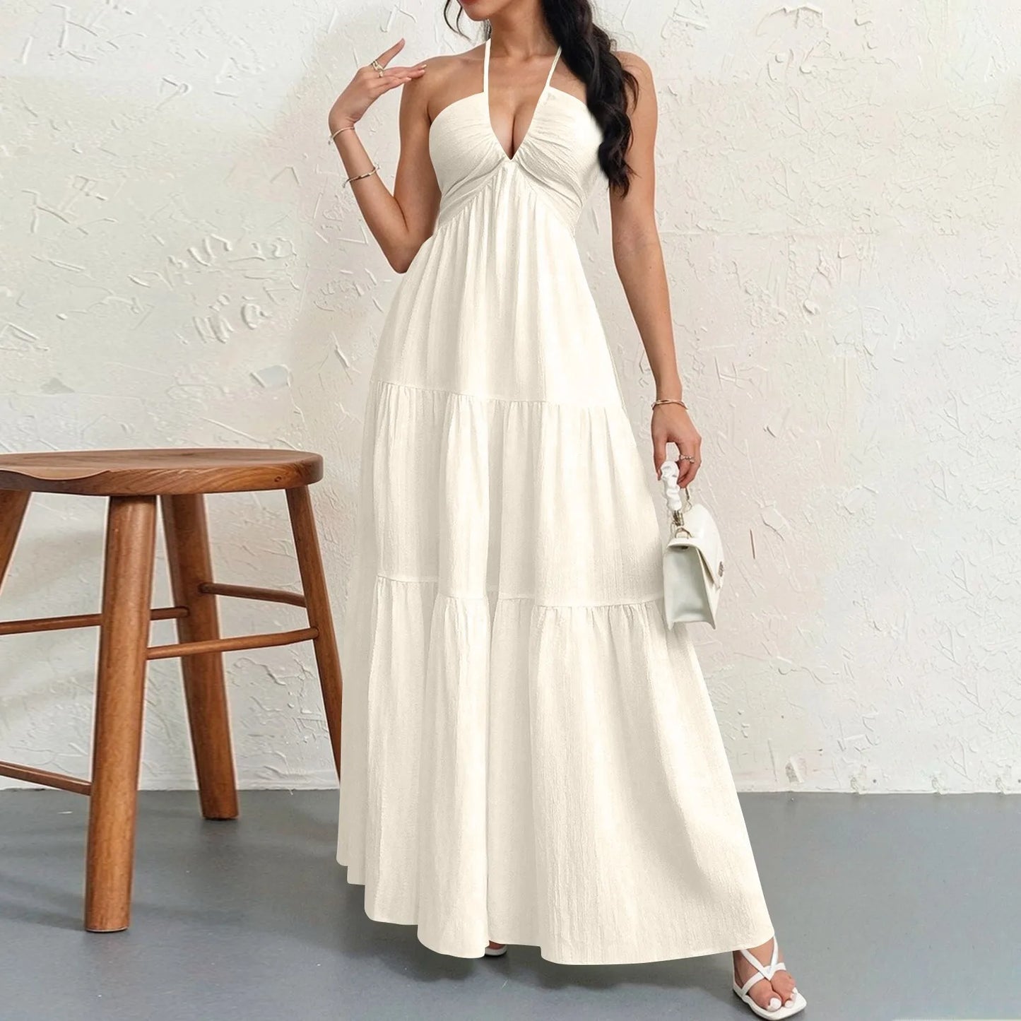Valerya Serene Pleated Maxi Dress