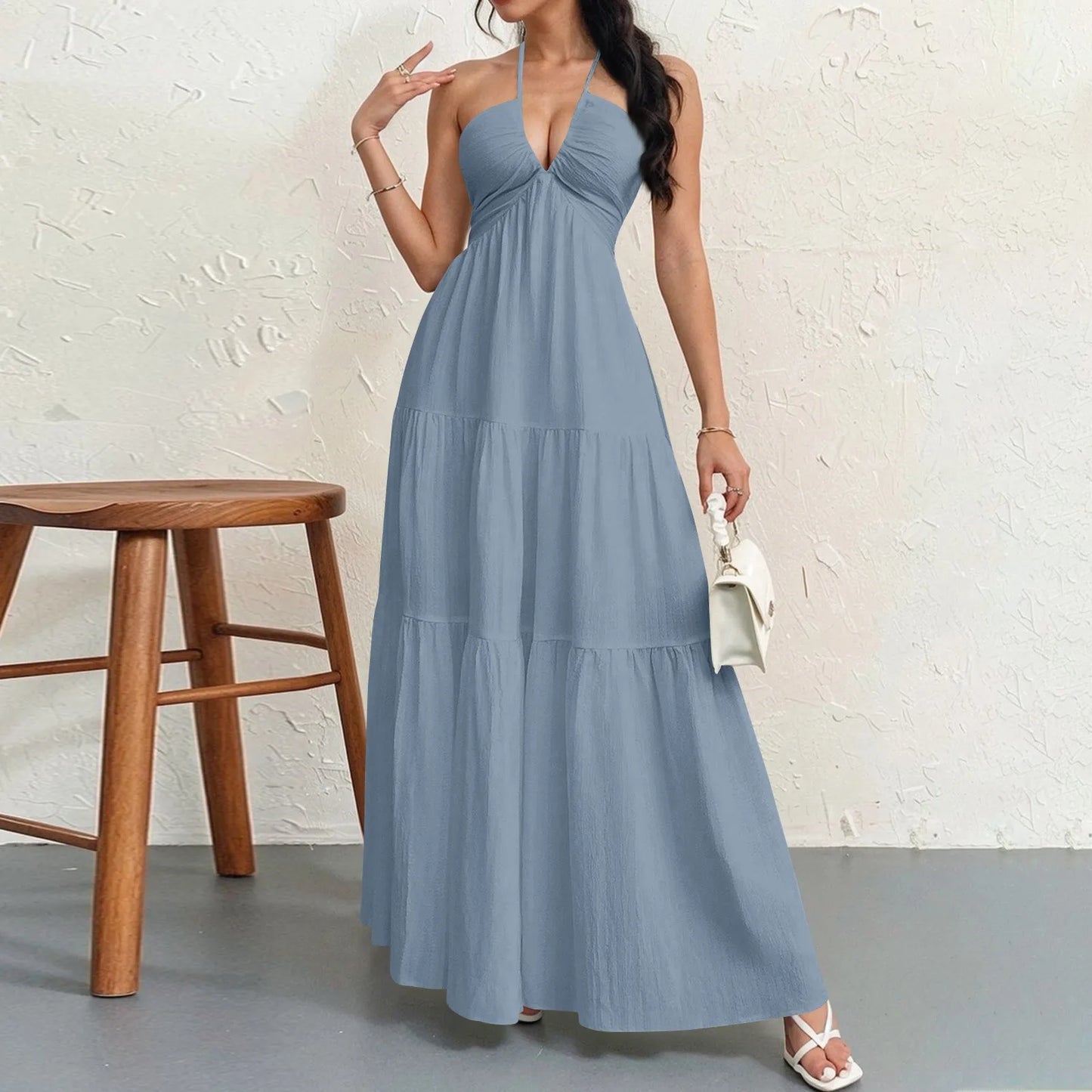 Valerya Serene Pleated Maxi Dress