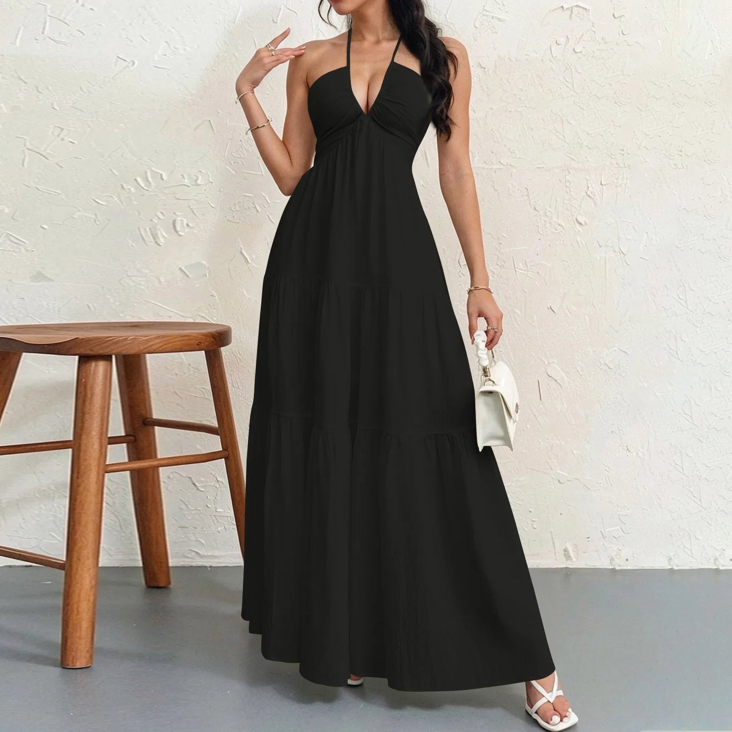 Valerya Serene Pleated Maxi Dress