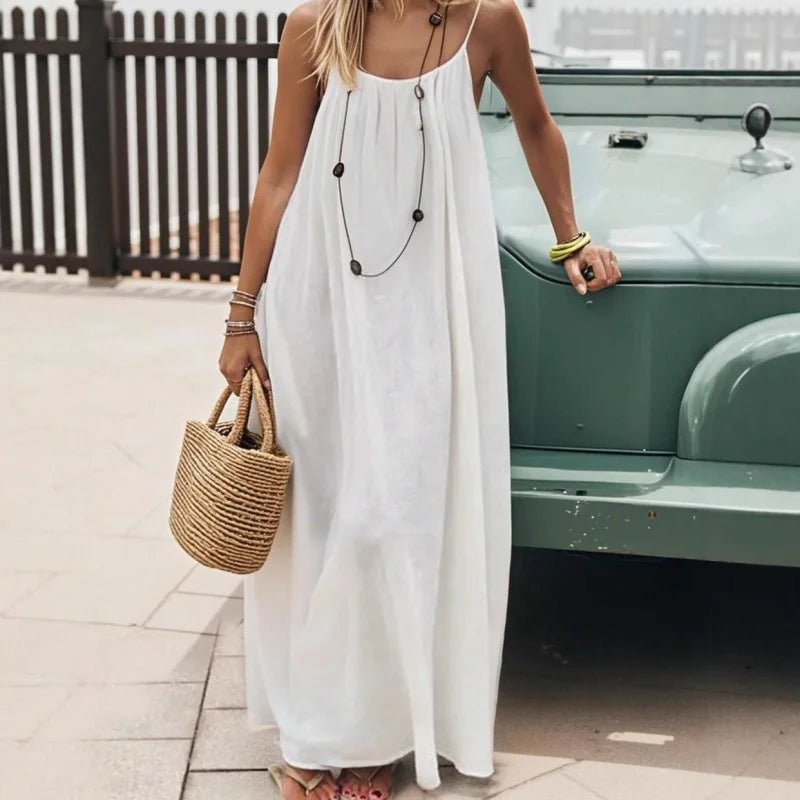Valerya Riviera Backless Maxi Dress