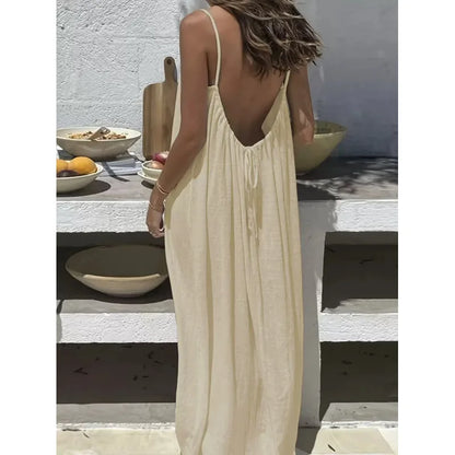 Valerya Riviera Backless Maxi Dress