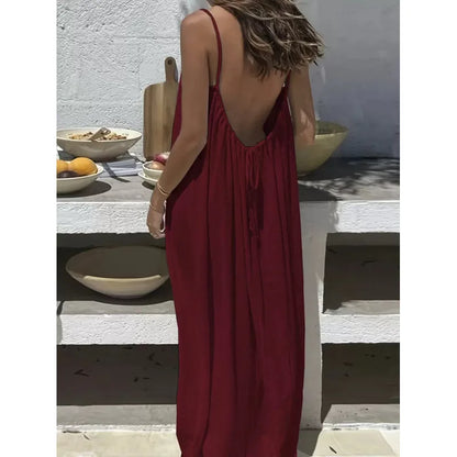 Valerya Riviera Backless Maxi Dress