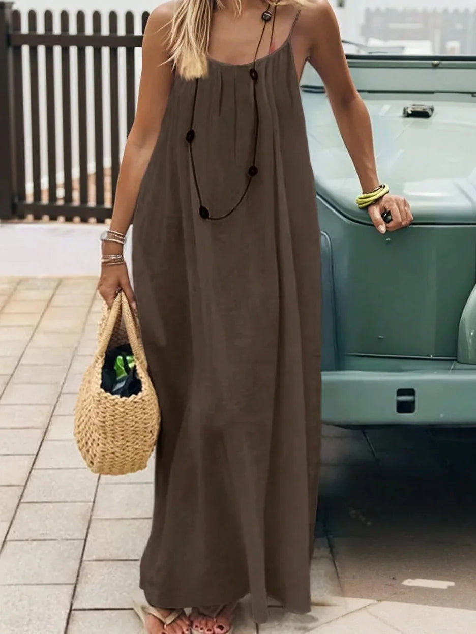 Valerya Riviera Backless Maxi Dress
