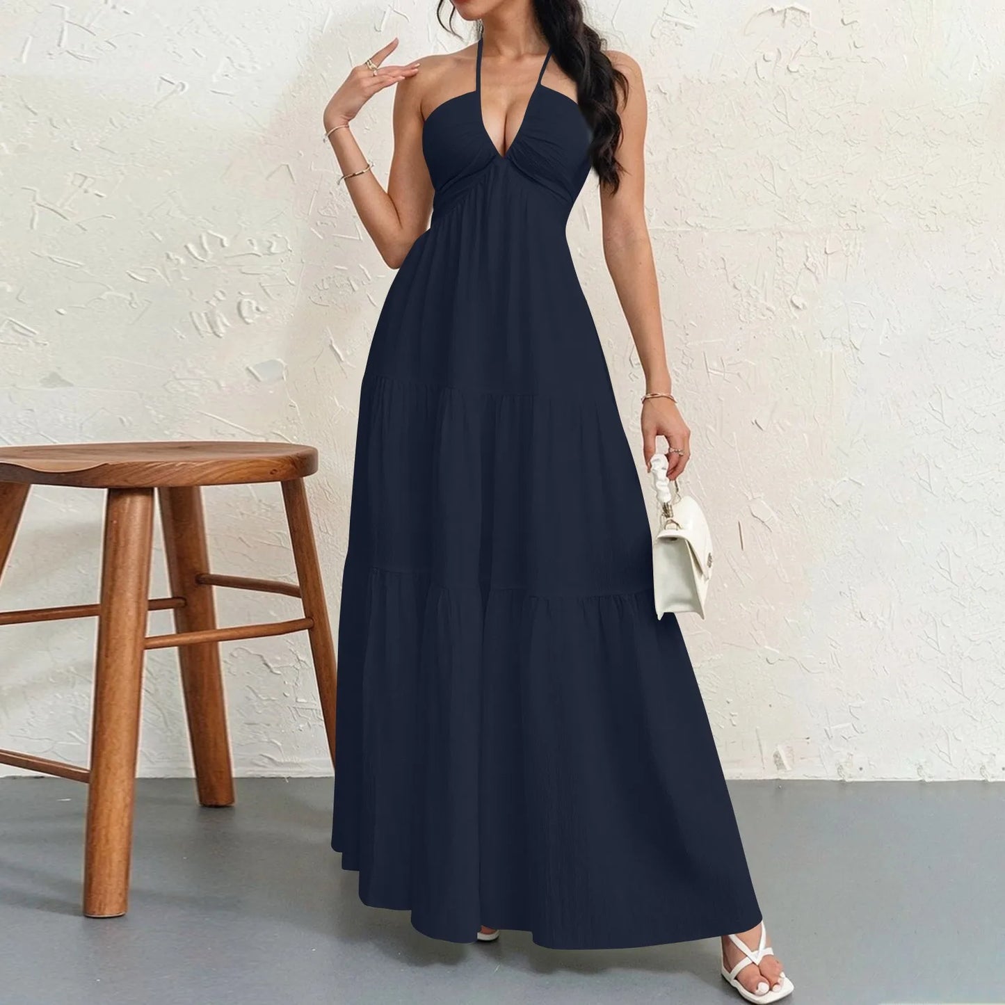 Valerya Serene Pleated Maxi Dress