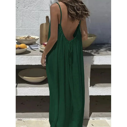 Valerya Riviera Backless Maxi Dress