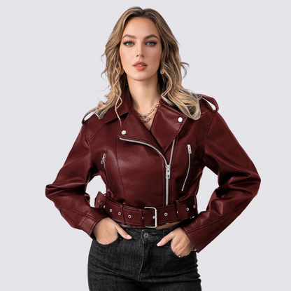 Valerya Leather Jacket Vintage Style