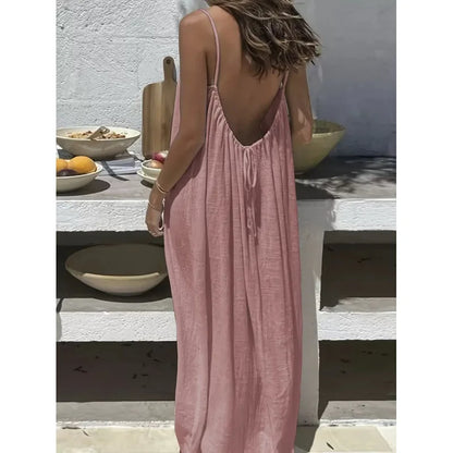 Valerya Riviera Backless Maxi Dress