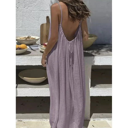 Valerya Riviera Backless Maxi Dress