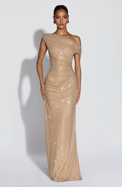 Ottilie Gold Maxi Dress