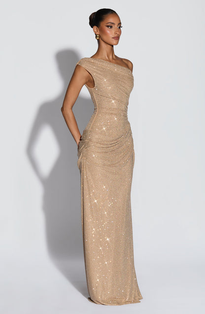 Ottilie Gold Maxi Dress