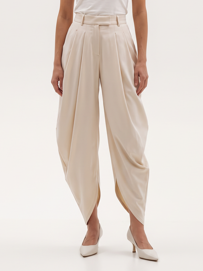 Sienna Draped Pants — BEIGE — principal clean